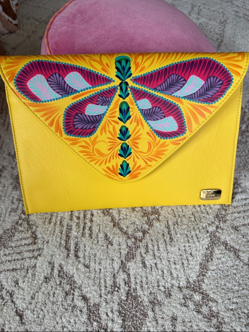 ✨ Handpainted Butterfly Fold-Over Clutch / Crossbody – Artisan Boutique ✨